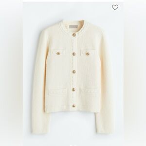 H&M cream knit cardigan size M